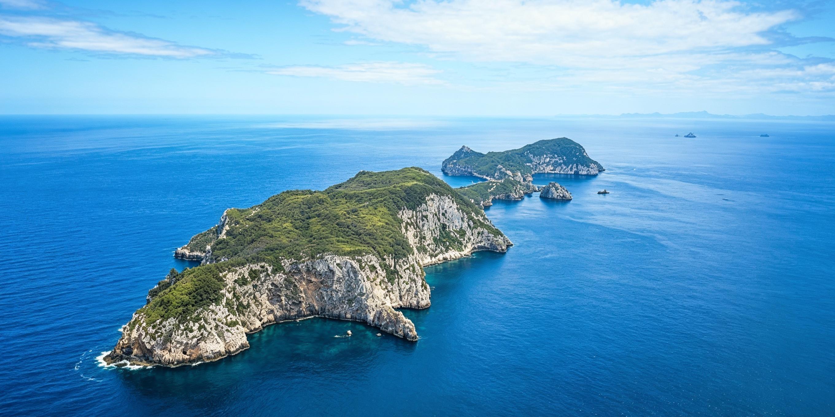 Aerial view of the Poor Knights Islands